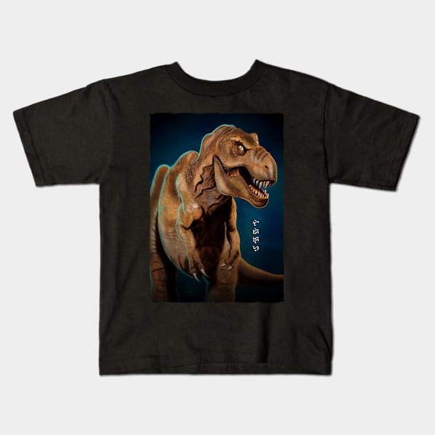 Tyrannosaurus rex - Black Kids T-Shirt by Thor Reyes